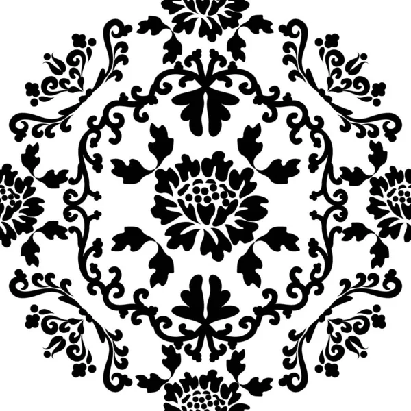 Beautiful Seamless Pattern Baroque Style Black White Vintage Pattern Vector — Stock Vector