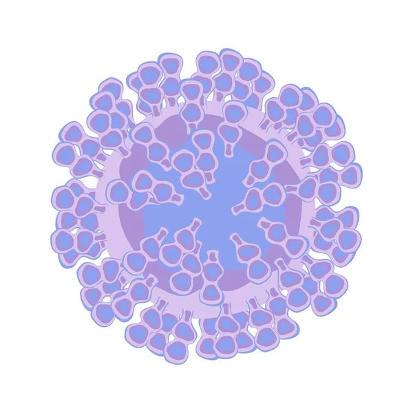 Virus Bacteria Cell Isolated White Background Pathogenic Cell Influenza Covid — Vetor de Stock