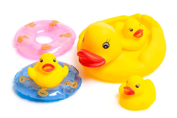 Beach Rubber Ring Duck Rubber Ring Duck Summer Beach Isolated — 스톡 사진