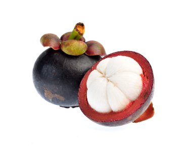 Mangosteen beyaz arka planda izole