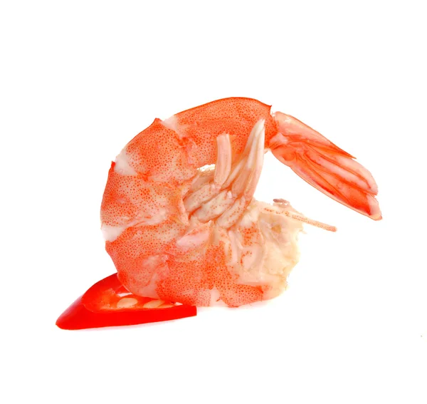 Φρέσκα γαρίδες απομονωθεί σε λευκό φόντο — Φωτογραφία Αρχείου
