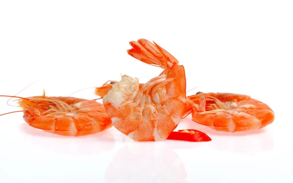 Fresh shrimp isolated on a white background — Stock Photo, Image