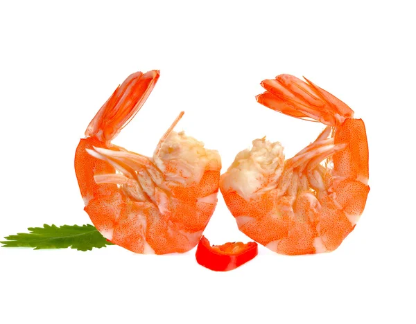 Fresh shrimp isolated on a white background — Stock Photo, Image