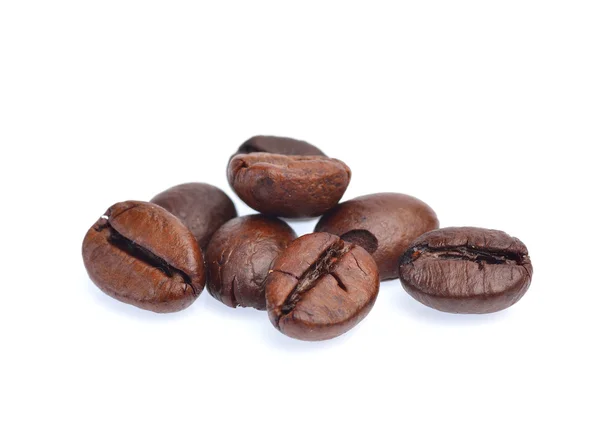 Kaffeebohnen isoliert auf weißem Hintergrund Stockbild