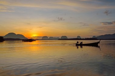 gün batımında şafak phang nga, Tayland