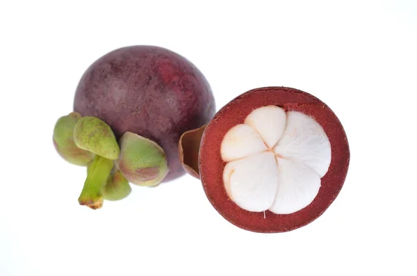 Mangosteen terisolasi pada latar belakang putih — Stok Foto