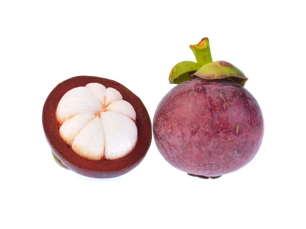 Mangosteen beyaz arka planda izole