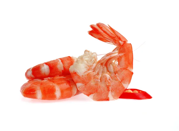 Fresh shrimp isolated on a white background — Stock Photo, Image
