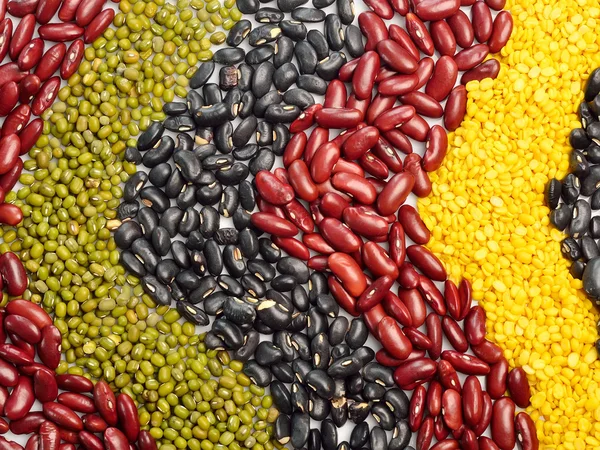Mixture of beans, peas background — Stock Photo, Image