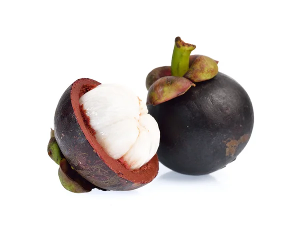 Mangosteen terisolasi pada latar belakang putih — Stok Foto