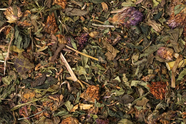 Полная Рамка Вид Сверху Макроснимок Сушеных Цветов Трав — стоковое фото