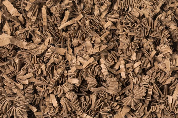 Full Frame Macro Shot Brown Zigzag Folded Strips Paper — Stock Photo, Image