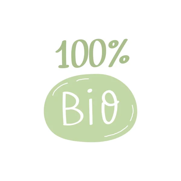 100 Bio 手書き文字 カラフルなフラットベクトルイラスト ポスター カードのデザイン ベクターグラフィックス