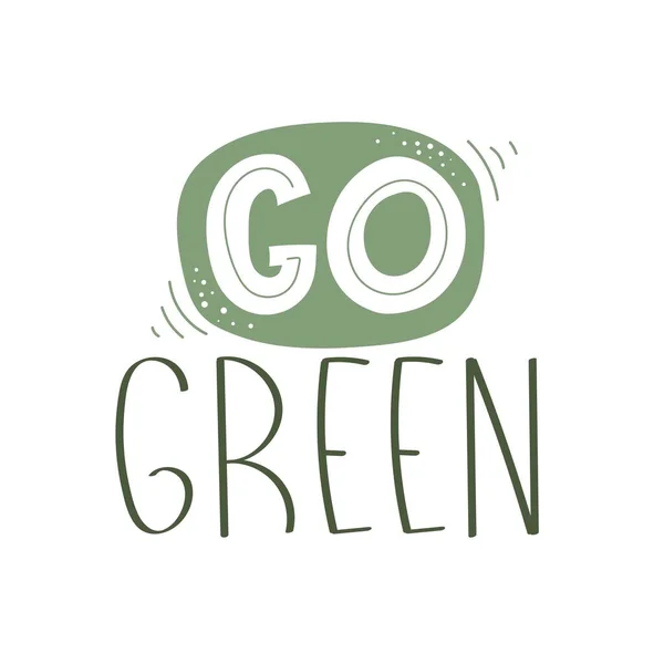 緑に行け 手書き文字 フラットスタイル カラフルなベクトルイラスト ポスター カード プリント ロゴのデザイン ベクターグラフィックス