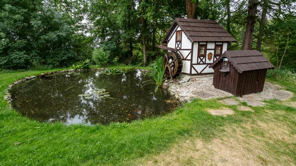 Seeberg Castle Pond Water Mill Miniature Stock Image