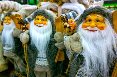 Noel zamanı. Noel Baba 'nın resmi, tebrik kartı. Arkaplan.