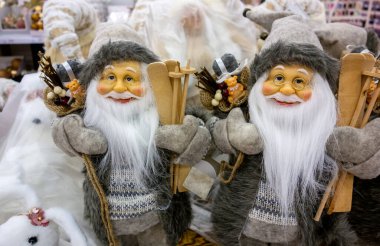 Noel zamanı. Noel Baba 'nın resmi, tebrik kartı. Arkaplan.