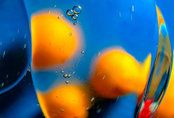 Fundo Abstrato Com Círculos Brilhantes Imagem Colorida Gotas Óleo Água — Fotografia de Stock