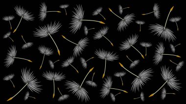 Karahindiba tohumlu yaratıcı moda kavramsal çizim.