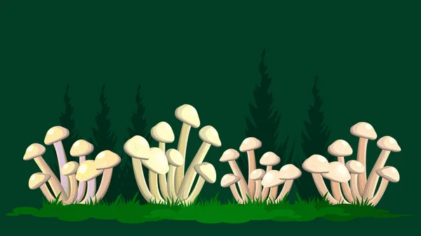 蘑菇的变种之一 食用菌 绿色背景 — 图库照片