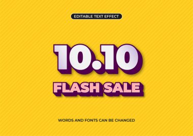 10.10 flaş satış afişi tanıtımı, düzenlenebilir metin efekti