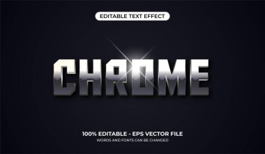 Krom metin etkisi. Serin çelik düzenlenebilir metin