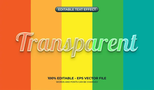 Efeito Texto Transparente Efeito Texto Vidro Editável Realista — Vetor de Stock