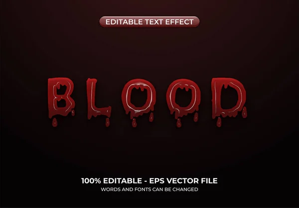 Realistische Bluttexteffekte Rot Triefender Textstil Für Ein Horrorkonzept Dramatischer Schrifteffekt — Stockvektor