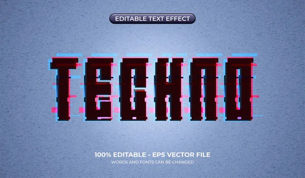 Tekno metin efekti. Kırık sinyal yazı tipi efekti. Düzenlenebilir grafik biçimleri. Veritabanı biçimi