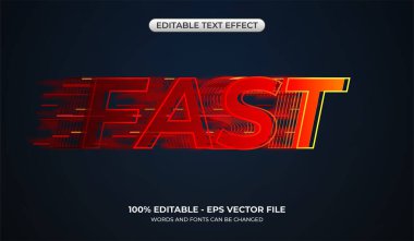Fast text effect. Editable speed automotive text effect