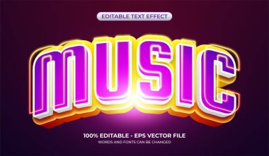 Trendy Music text effect. Editable Dance Party text effect. Glowing music festival