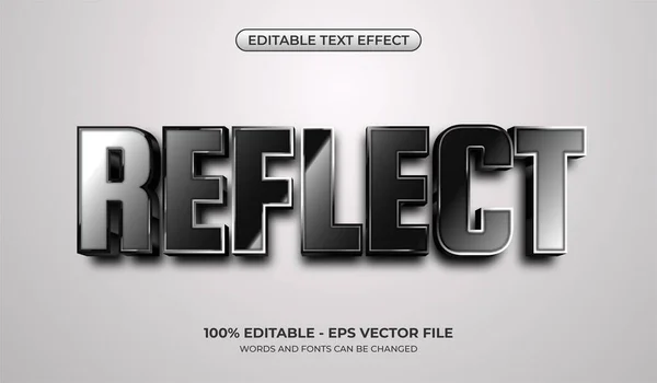 Elegant Black Reflective Text Effect Editable Masculine Text Effects — Stockvektor