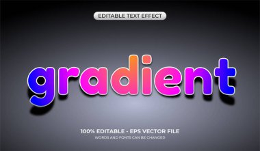 Gerçekçi gradyan kağıt metin efekti. Gölgeli düzenlenebilir cesur metin efekti