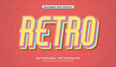 Eski moda metin efekti. Düzenlenebilir eski konsol oyun metin efekti. Basit ve minimalist stil