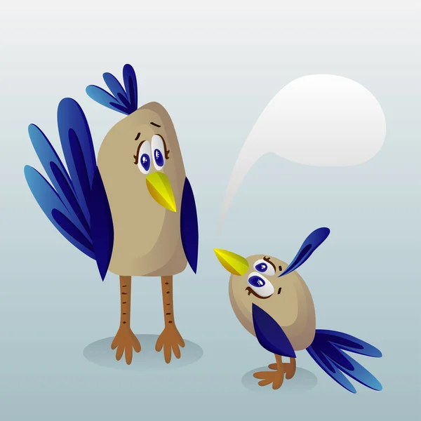 Pájaro mamá y bebé pájaro hablar Vector de stock
