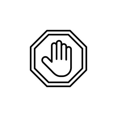Stop icon for web and mobile app. stop road sign. hand stop sign and symbol. Do not enter stop red sign with hand