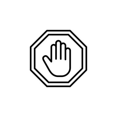 Stop icon for web and mobile app. stop road sign. hand stop sign and symbol. Do not enter stop red sign with hand