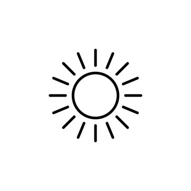 Sun icon for web and mobile app. Brightness sign and symbol.