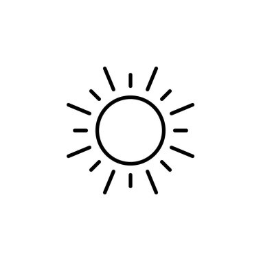 Sun icon for web and mobile app. Brightness sign and symbol.