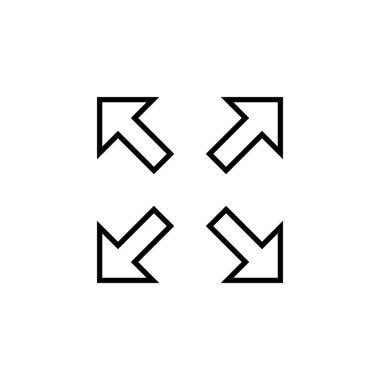 Fullscreen Icon vector for web and mobile app. Expand to full screen sign and symbol. Arrows symbol