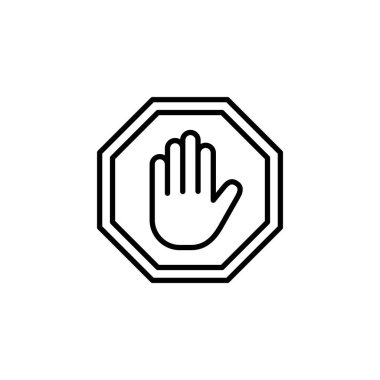 Stop icon for web and mobile app. stop road sign. hand stop sign and symbol. Do not enter stop red sign with hand