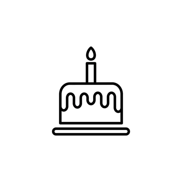 Cake Icon Vector Web Mobile App Cake Sign Symbol Birthday — Vettoriale Stock