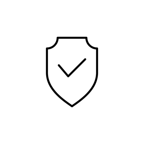 Shield Check Mark Icon Web Mobile App Protection Approve Sign — Stockvektor