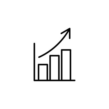 Growing graph Icon vector for web and mobile app. Chart sign and symbol. diagram icon