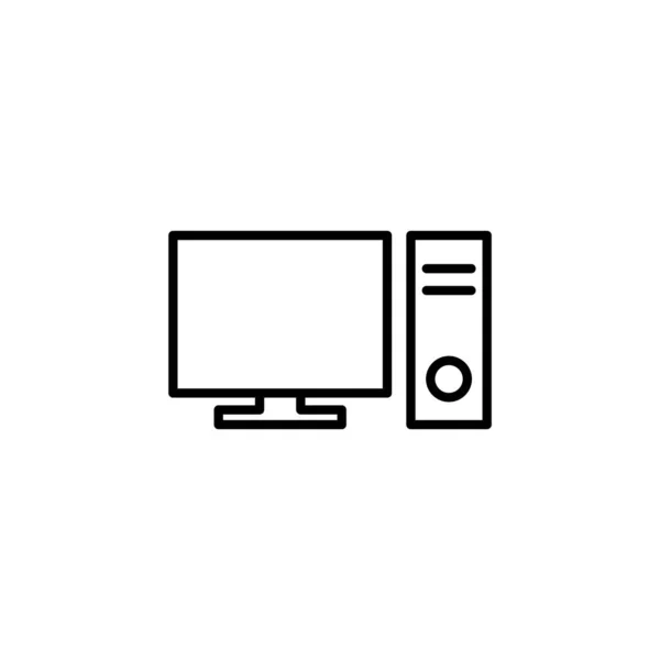 Computer Icon Vector Web Mobile App Computer Monitor Sign Symbol — Wektor stockowy