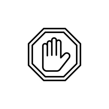 Stop icon for web and mobile app. stop road sign. hand stop sign and symbol. Do not enter stop red sign with hand