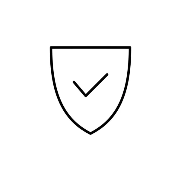 Shield Check Mark Icon Web Mobile App Protection Approve Sign — Vector de stock