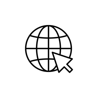 Web icon for web and mobile app. go to web sign and symbol. web click icon. Global search icon