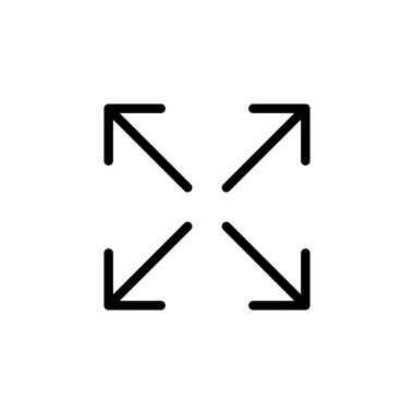 Fullscreen Icon vector for web and mobile app. Expand to full screen sign and symbol. Arrows symbol
