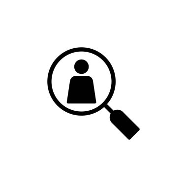 Web ve mobil uygulama için simge vektörü işe alınıyor. Arama işi boşluk işareti ve sembol. İnsan kaynakları konsepti. İşe alım.